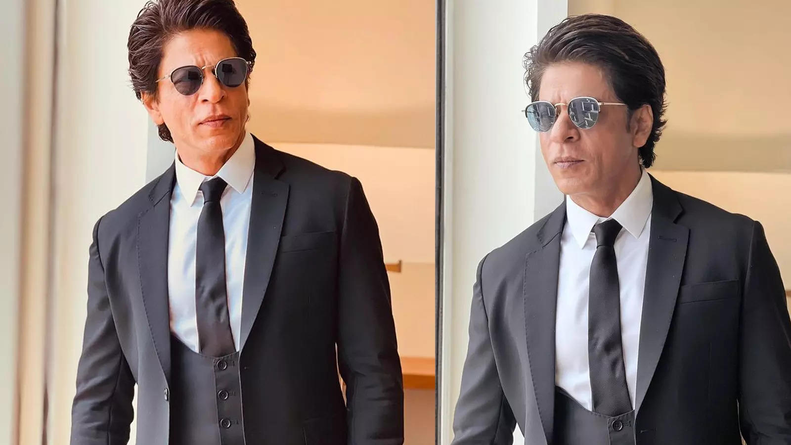 Shah Rukh Khan dons a dapper look in black with braided hair at