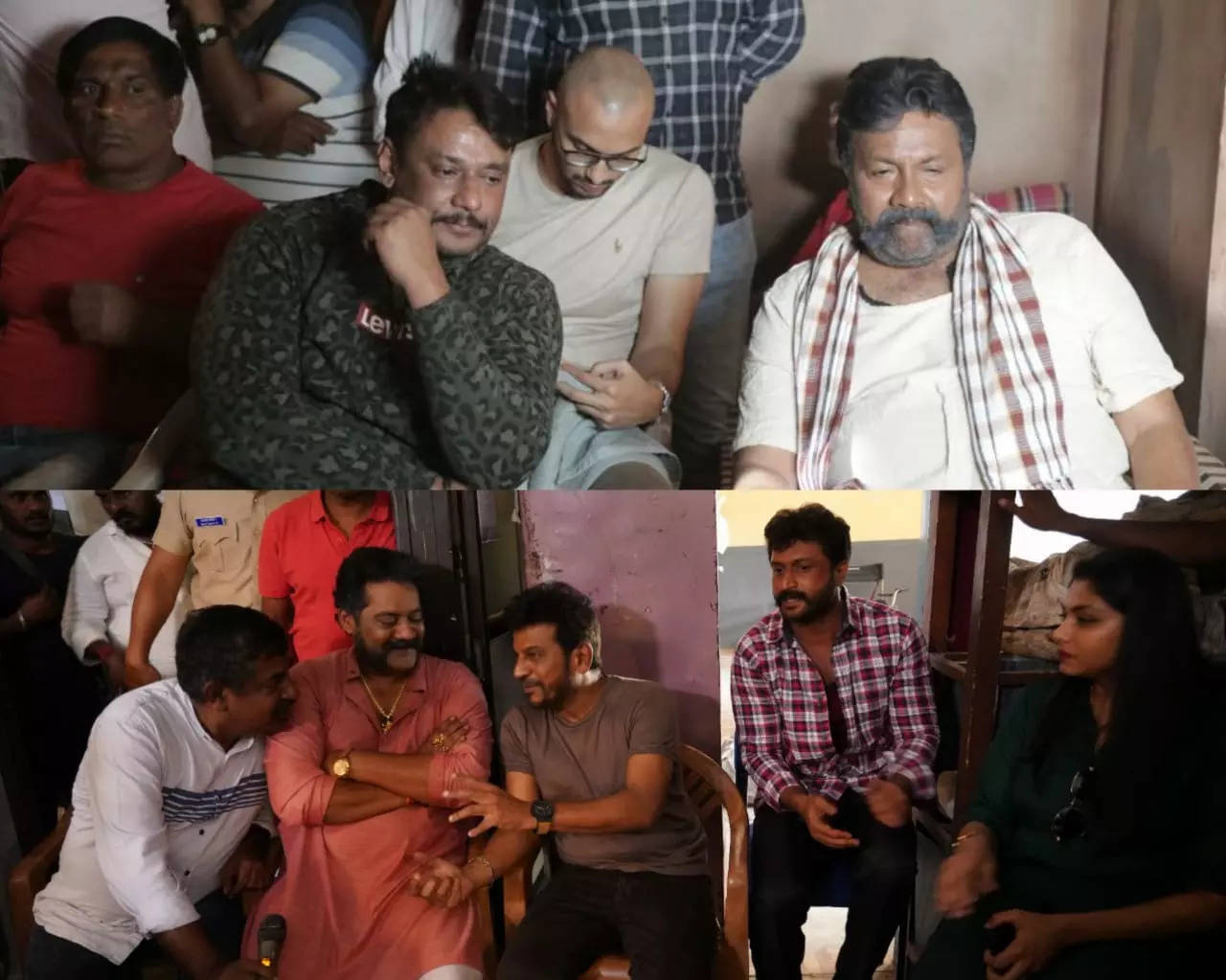 Shivarajkumar, Darshan visits the sets of Garadi | Kannada Movie ...