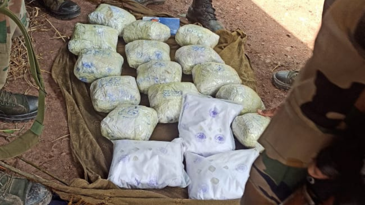 Contraband was packed in polythene packs and hidden in a forest area some distance from Bagyaldara village.