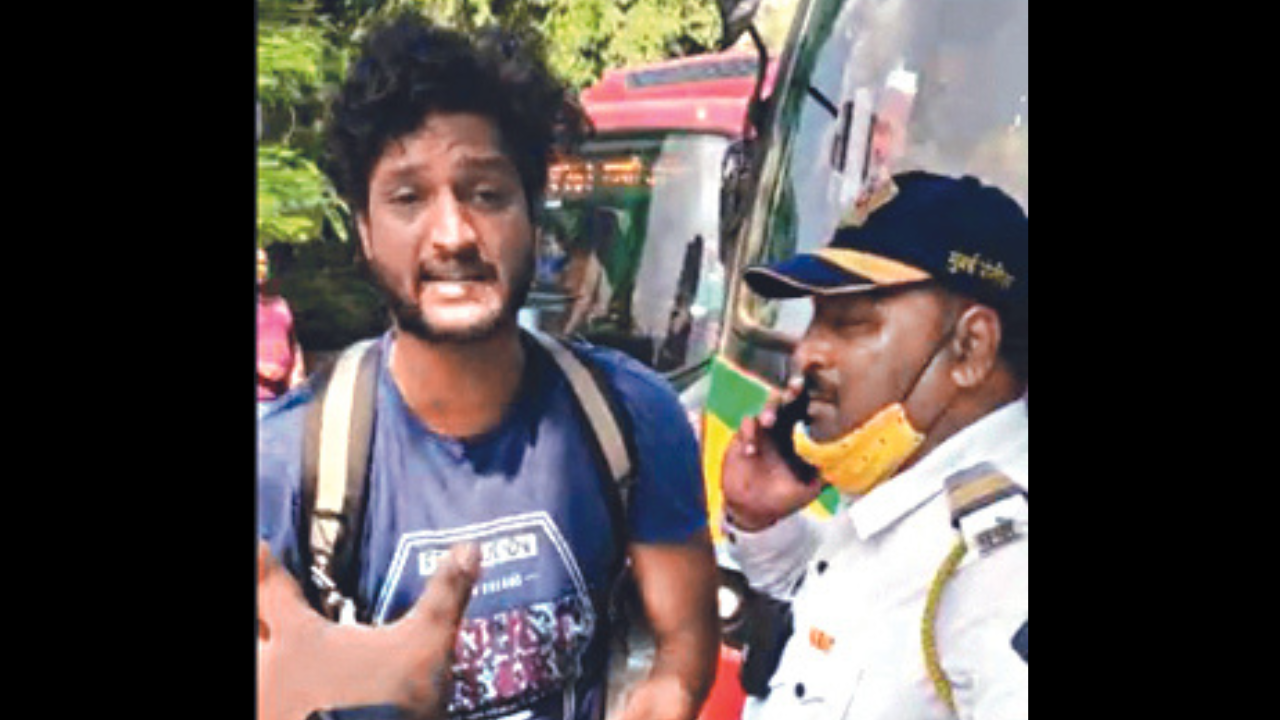 The man was not ready to listen and did not let the bus move, said senior inspector Pramod Tawde of Bangur Nagar police station.