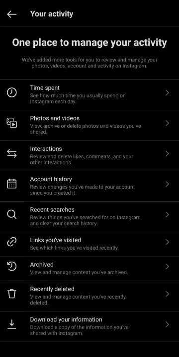 Instagram How to find your account history on Instagram