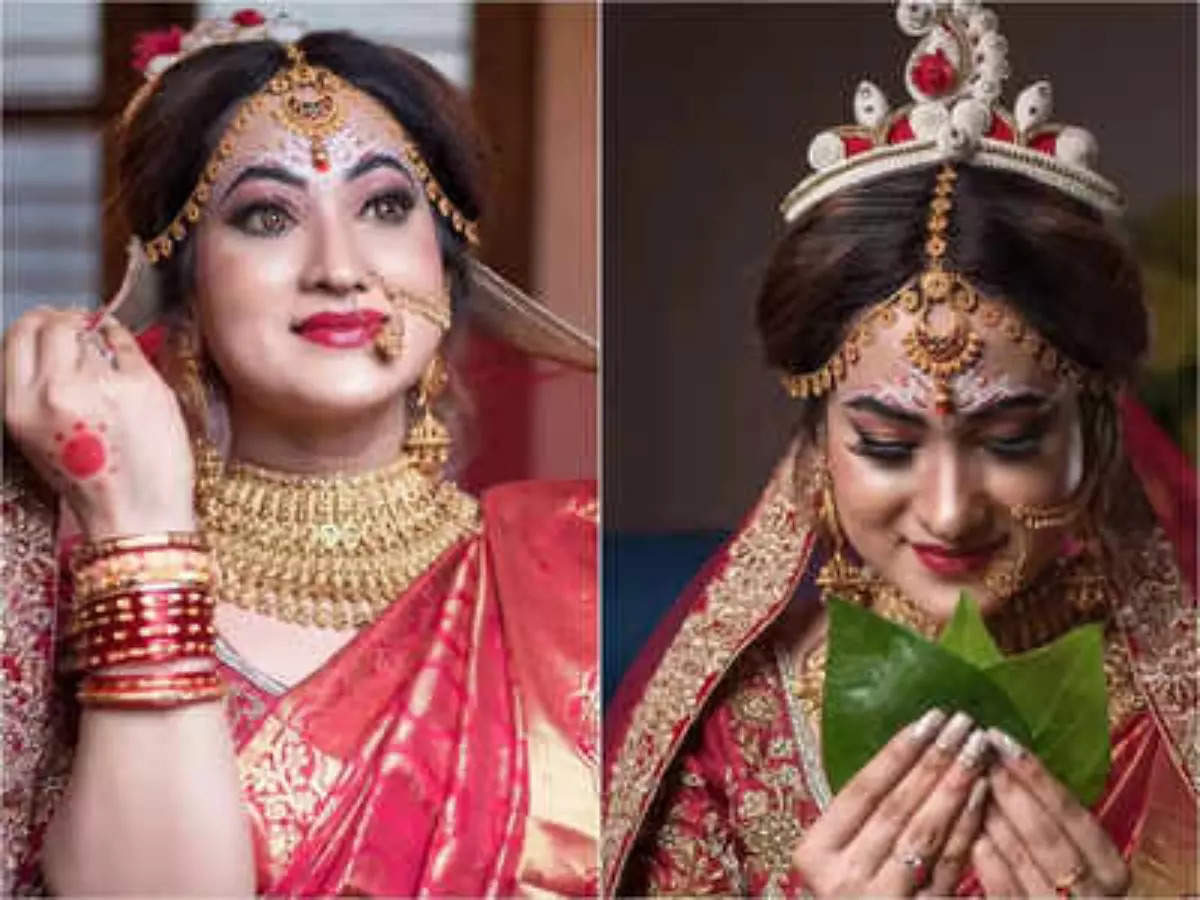 Anikha Sindya leaves fans mesmerised with her Bengali bridal look; see pics  - Times of India