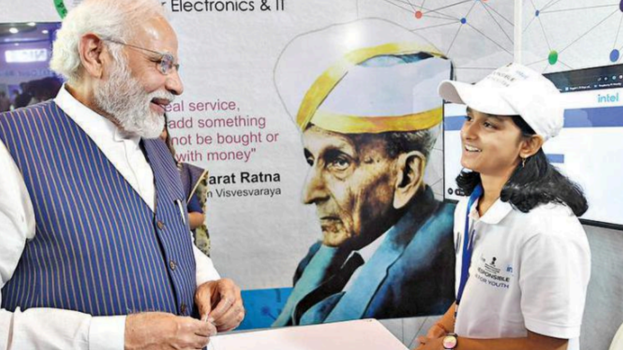 PM Narendra Modi at Digital India Week 2022 exhibition in Gandhinagar