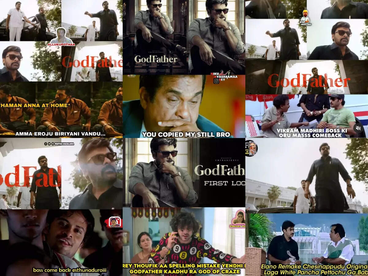 Chiranjeevi S God Father First Look Netizens Unleash Hilarious Meme Fest Over Actor S New Avatar Telugu Movie News Times Of India Chiranjeevi S God Father First Look Netizens Unleash Hilarious Meme Fest Over Actor S New Avatar Telugu Movie News Times Of India