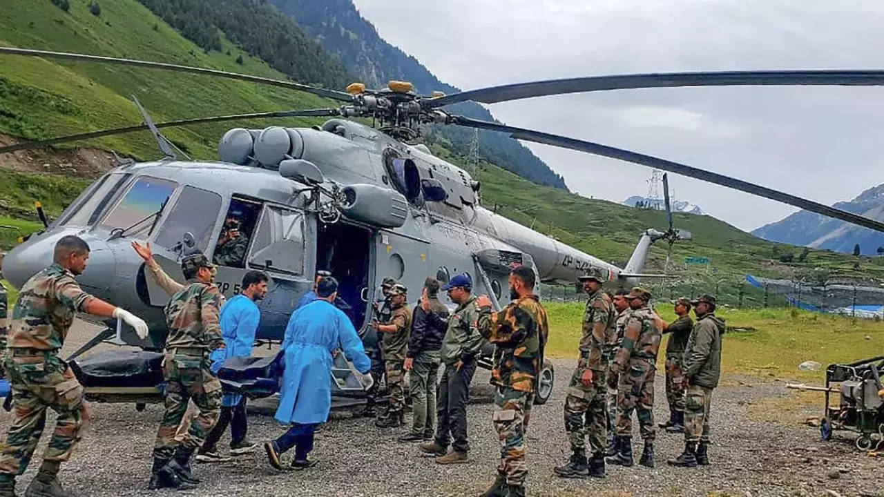 Indian Air Force has pressed its transport and helicopter assets into service for rescue and relief operations at cloudburst affected areas near the Amarnath shrine. 