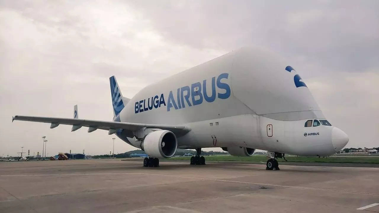 The elegant whale is here! Airbus Beluga cargo plane lands at Chennai airport for first time