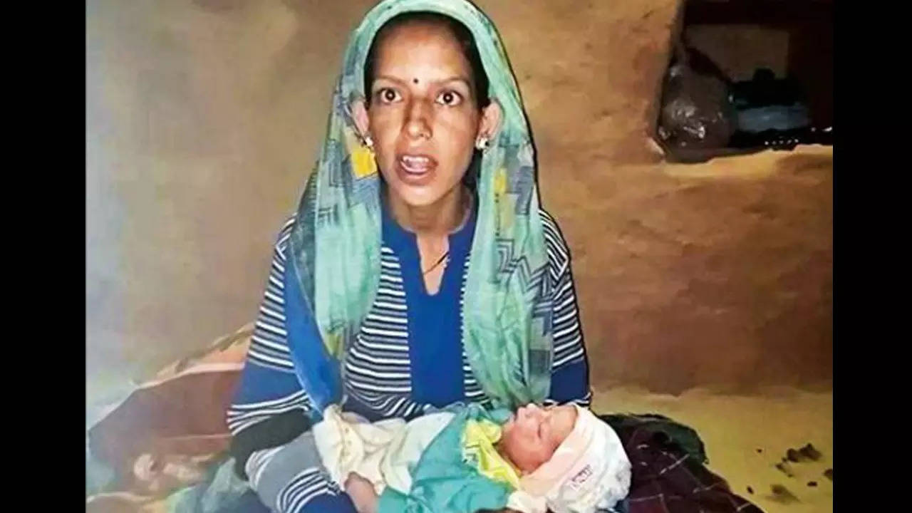 Leela Joshi was carried on a doli. Her family reached a primary health centre at 5.30am where the baby, a girl, was born around 7.30am