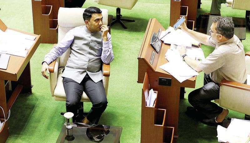 Financial matters:  Chief minister Pramod Sawant (left) said  that out of the over  24,000 crore budget, more than  17,000 crore is revenue expenditure and over  7,000 crore is capital expenditure