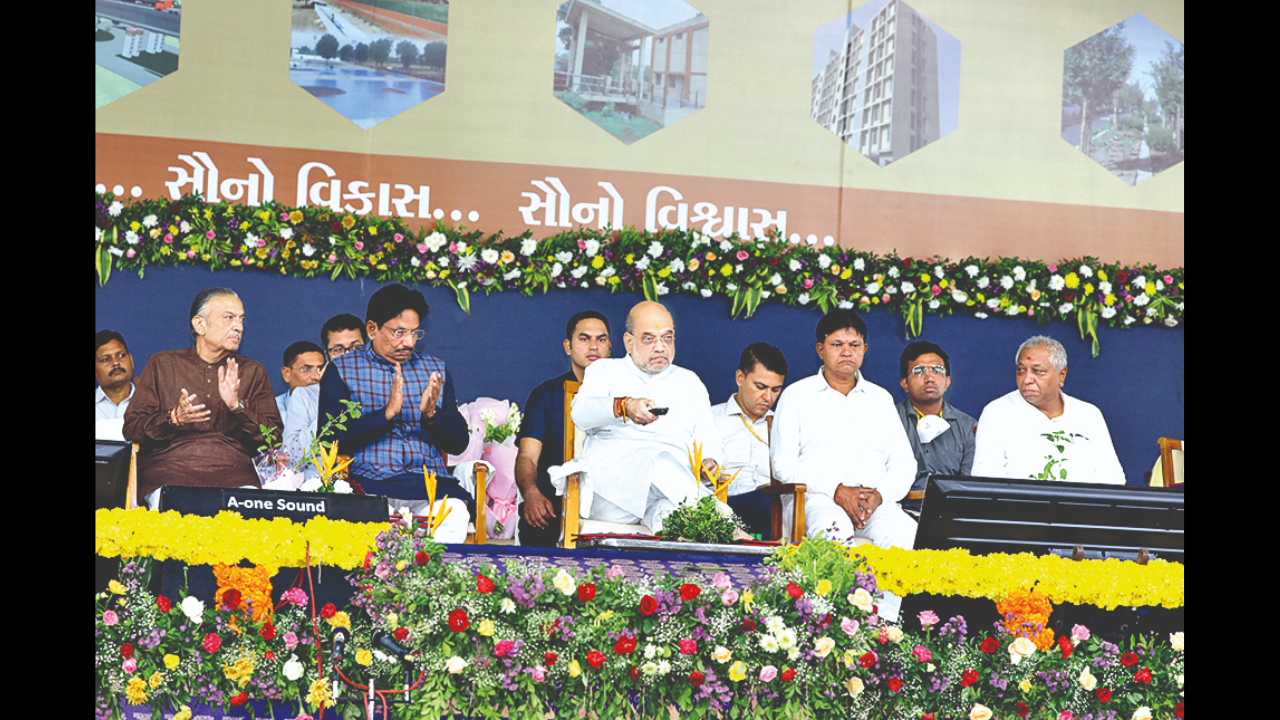 Union home minister Amit Shah dedicated development works worth Rs 211 crore in his Lok Sabha constituency, Gandhinagar, on Sunday 