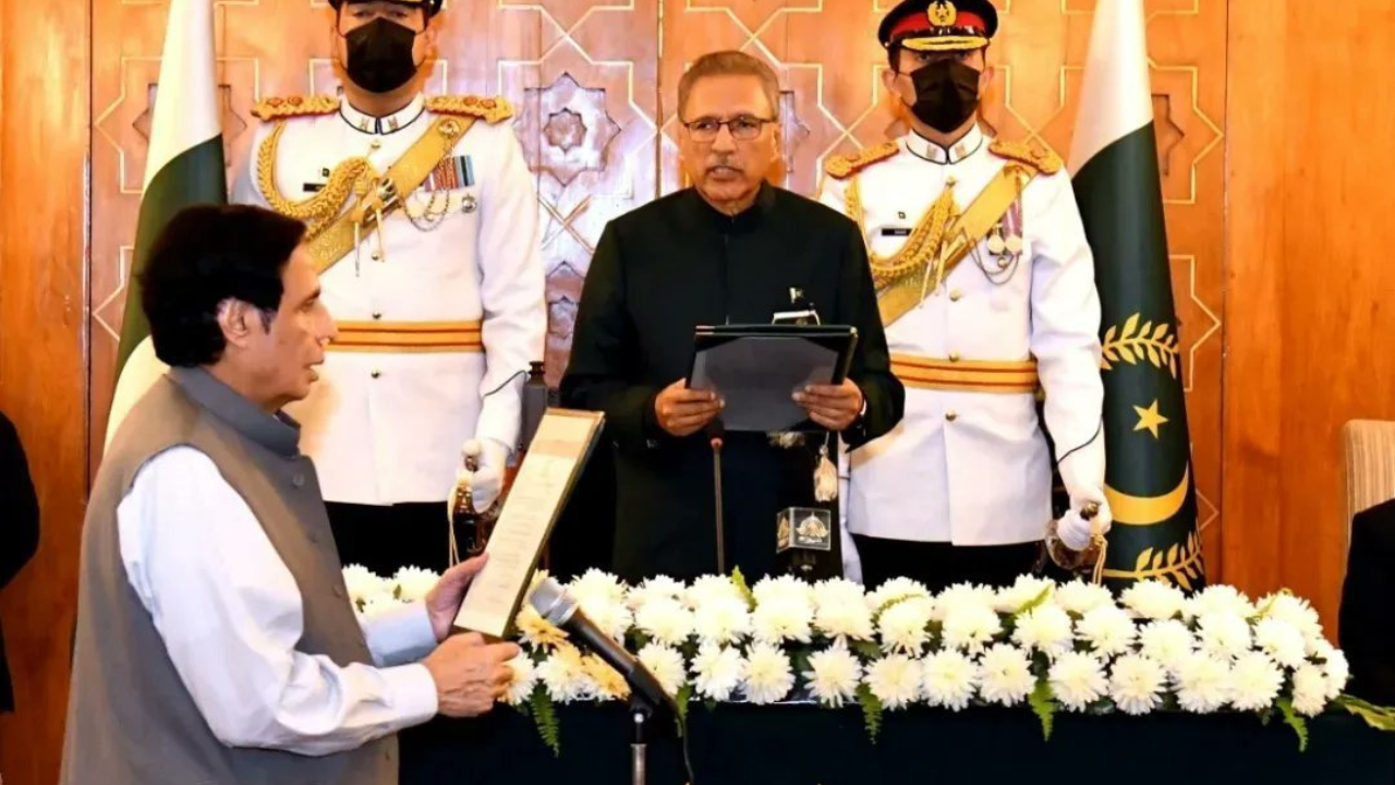 Chaudhry Parvez Elahi takes oath as the Chief Minister of Punjab, Pakistan (ANI)