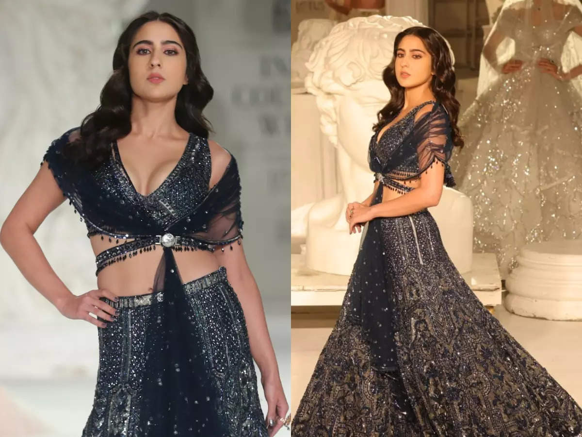India Couture Week 2022: Sara Ali Khan exudes elegance on ramp for Falguni Shane Peacock - Times of India