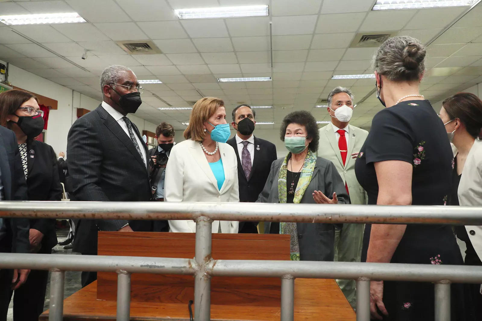 U.S. House of Representatives Speaker Nancy Pelosi and other members of the delegation visit the National Human Rights Museum with Chen Chu, chair of National Human Rights Commission in New Taipei, Taiwan August 3, 2022.  