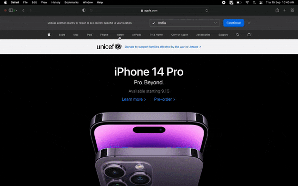 apple website india