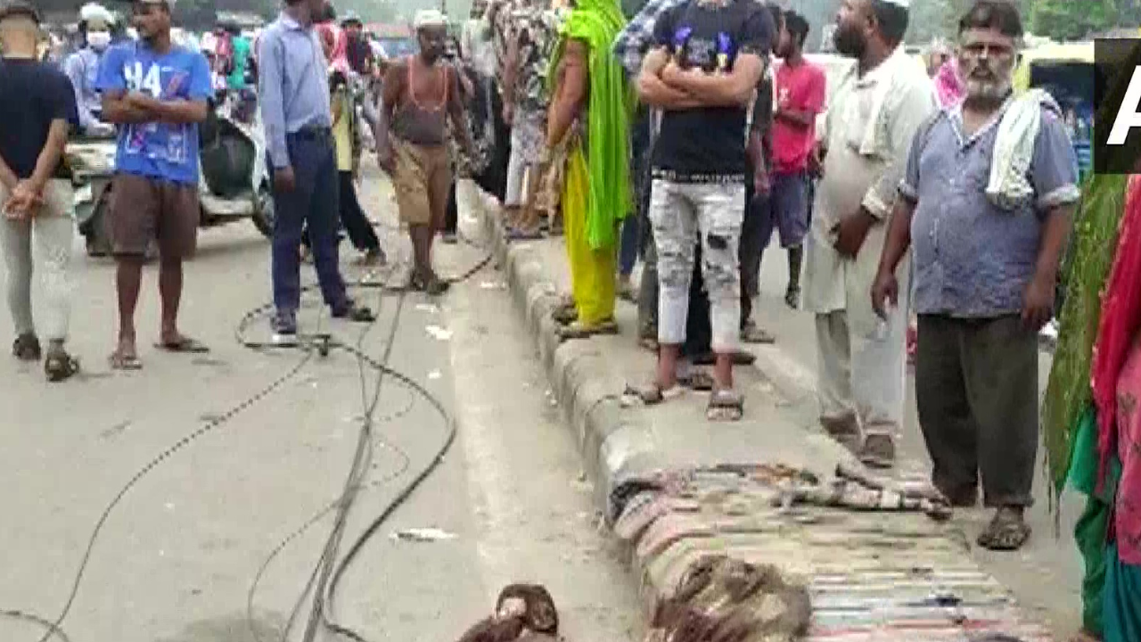 Locals at the site of the accident. Photo: ANI