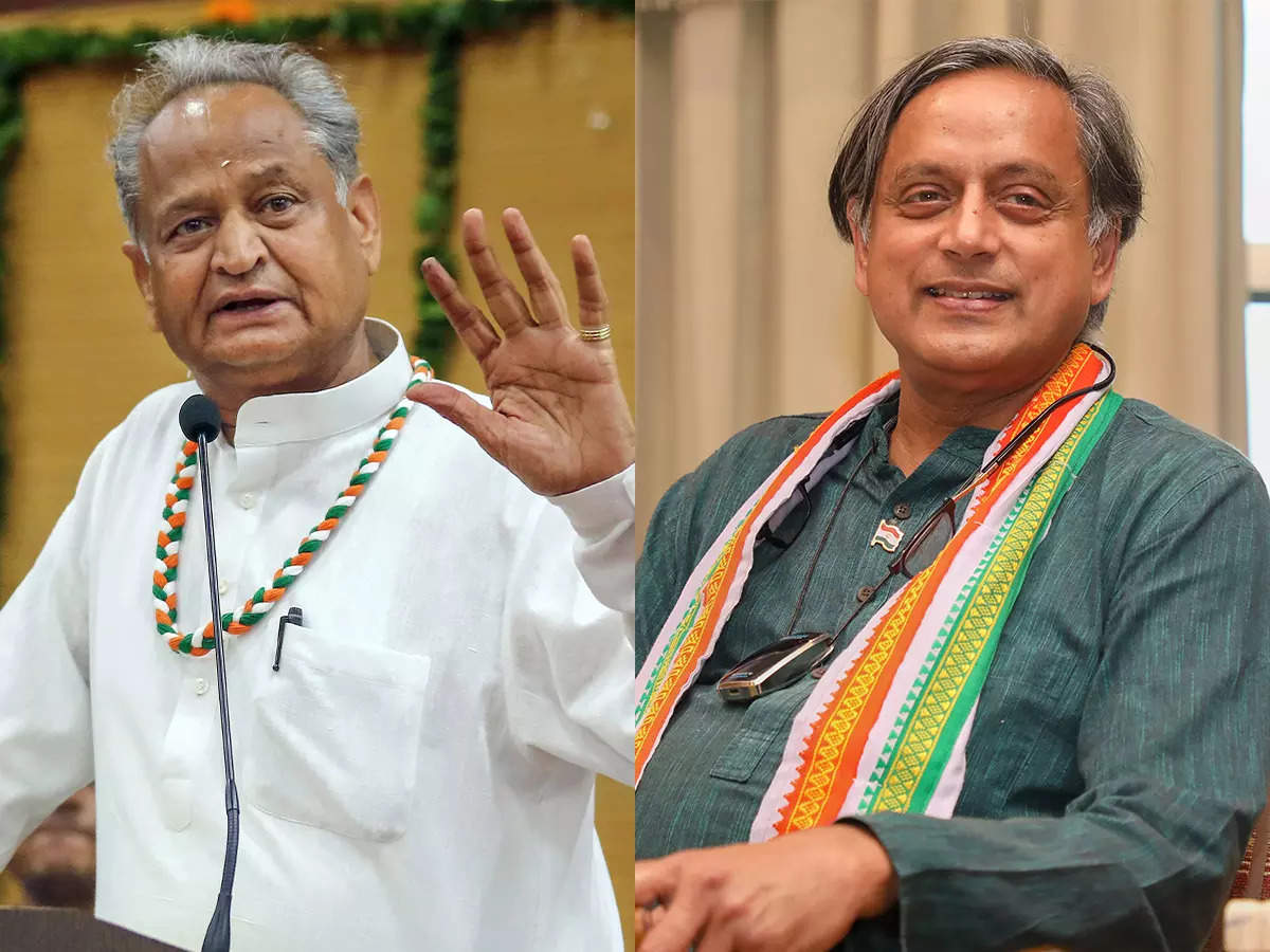 The Congress presidential election is likely to be contested between Rajasthan chief minister Ashok Gehlot (left) and Lok Sabha MP Shashi Tharoor.  