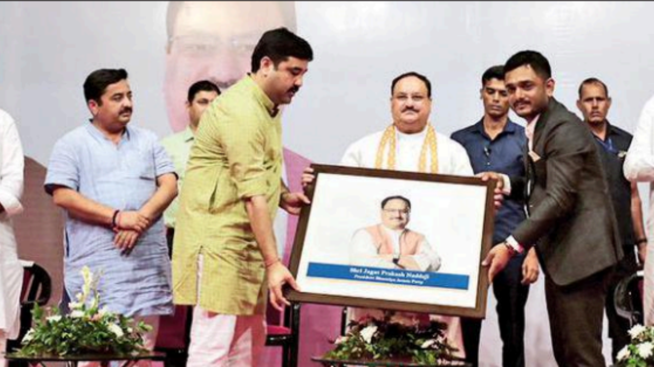 BJP chief J P Nadda at the summit in Tagore Hall on Wednesday