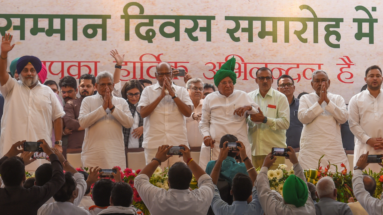 Nitish Kumar, Sharad Pawar, Sukhbir Singh Badal at Haryana rally, but many skip