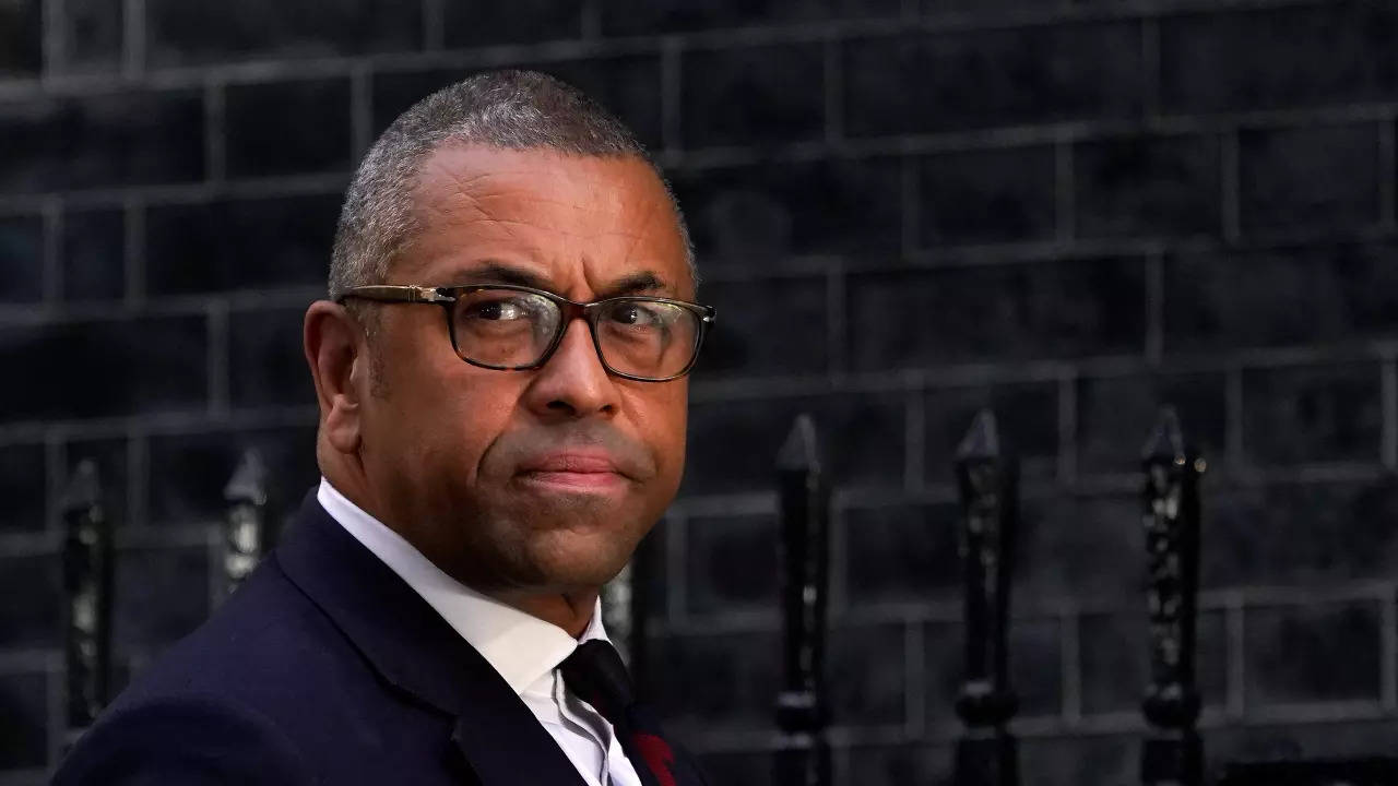 Britain's foreign secretary James Cleverly at Downing Street in London (AP)