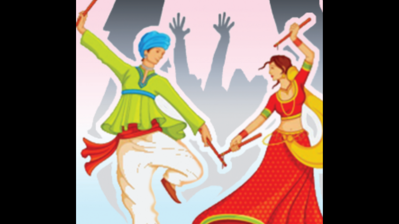 Happy sikh couple, bearded man in turban dancing bhangra dance, • wall  stickers musical, greeting, character | myloview.com