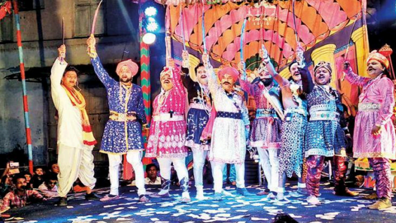 The community indulge in historical street plays during Navratri