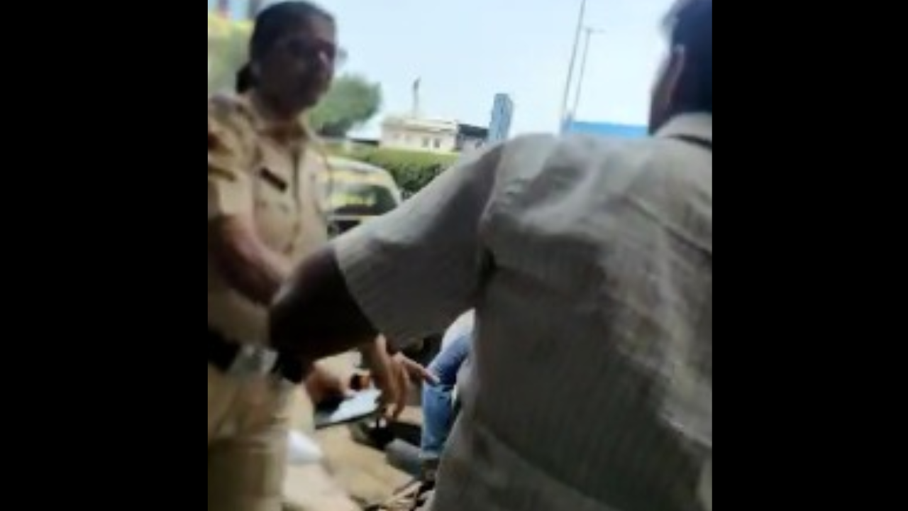 The video clip shows her asking Salim to pick up a bucket filled with water that was placed on road. The NC says she slapped him and another co-worker, Parshuram Sahu.