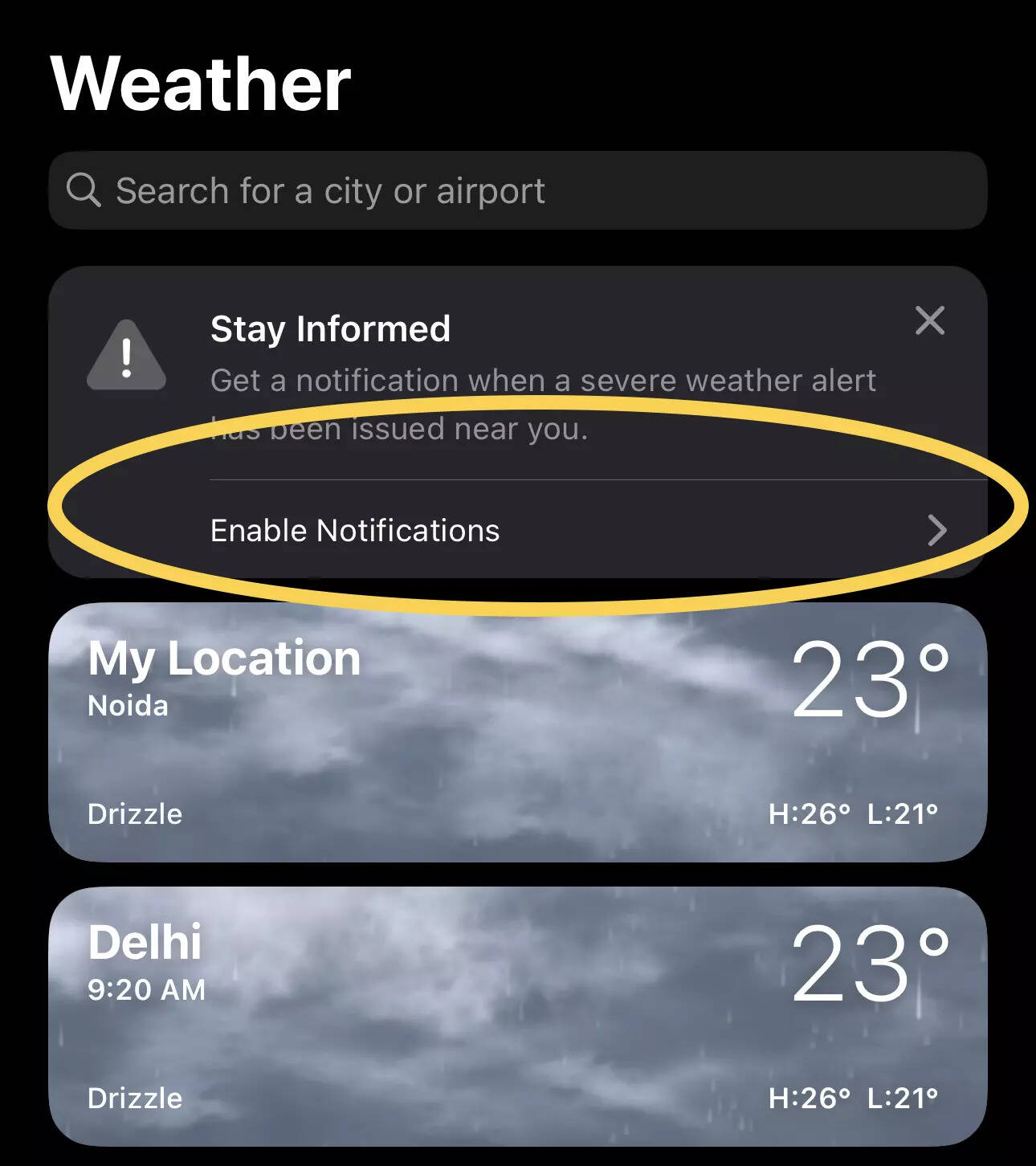 Weather: How to get rain, bad weather alerts on your iPhone