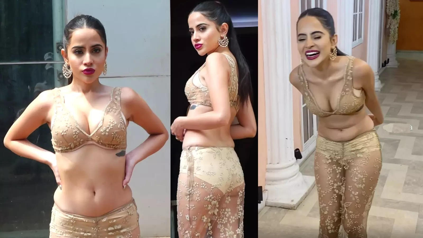 Urfi Javed Viral Video: 'Theek kapde pehno life main thoda kuch theek ho': Urfi Javed steps out in a golden net cloth skirt, gets brutally humiliated