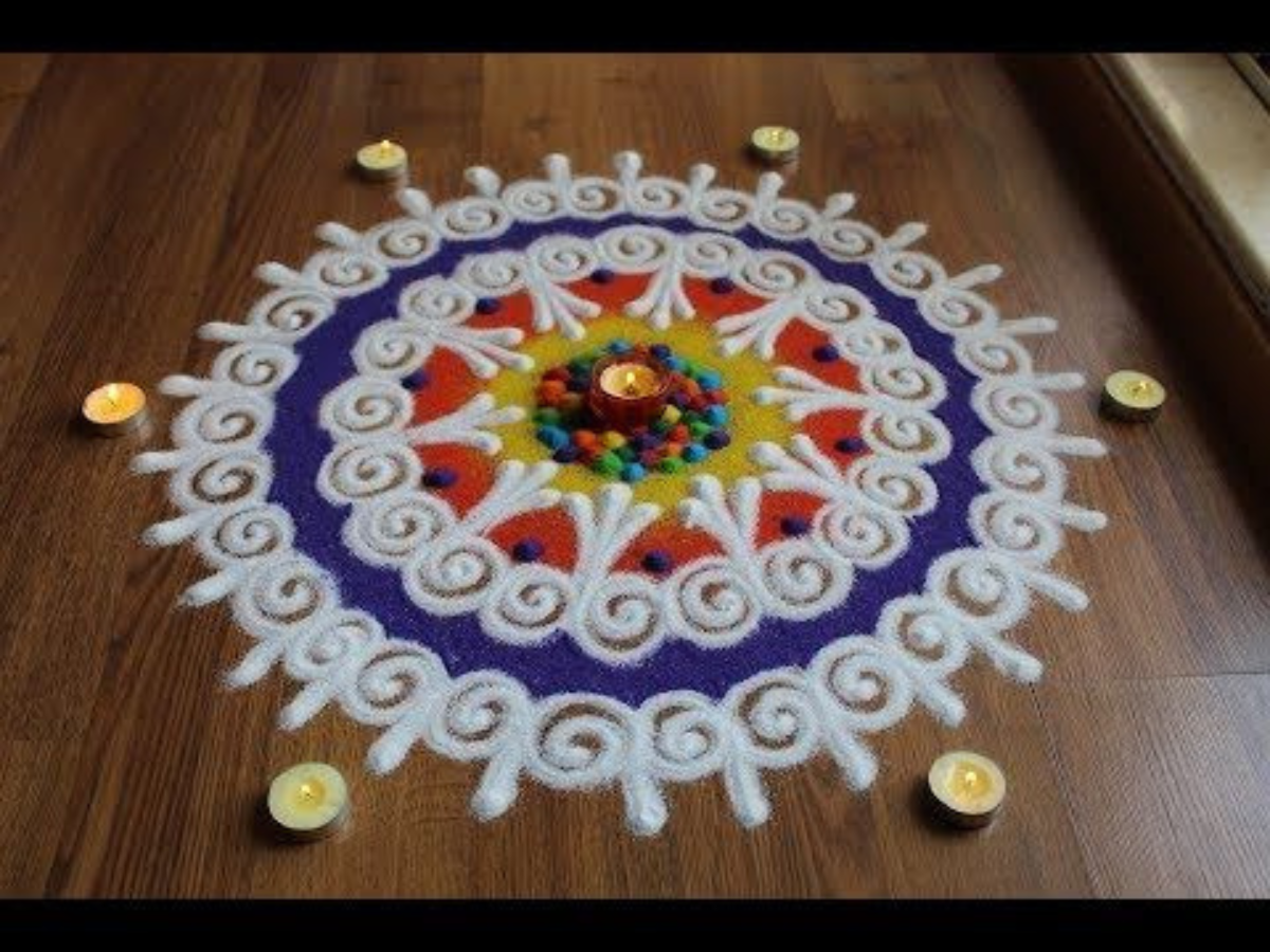 Diwali Rangoli Design: Happy Diwali 2022: Colourful rangoli designs for  this festive season | - Times of India