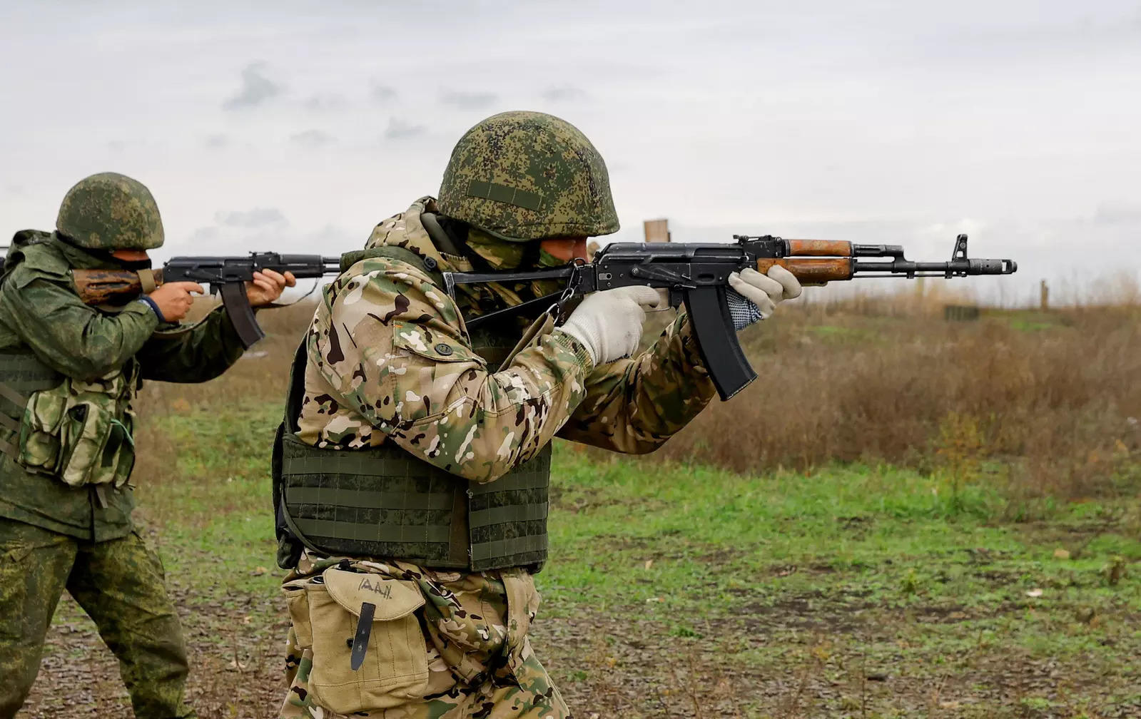 Russian newly-mobilised reservists train at a shooting range in the course of Russia-Ukraine conflict in the Donetsk region, Russian-controlled Ukraine.