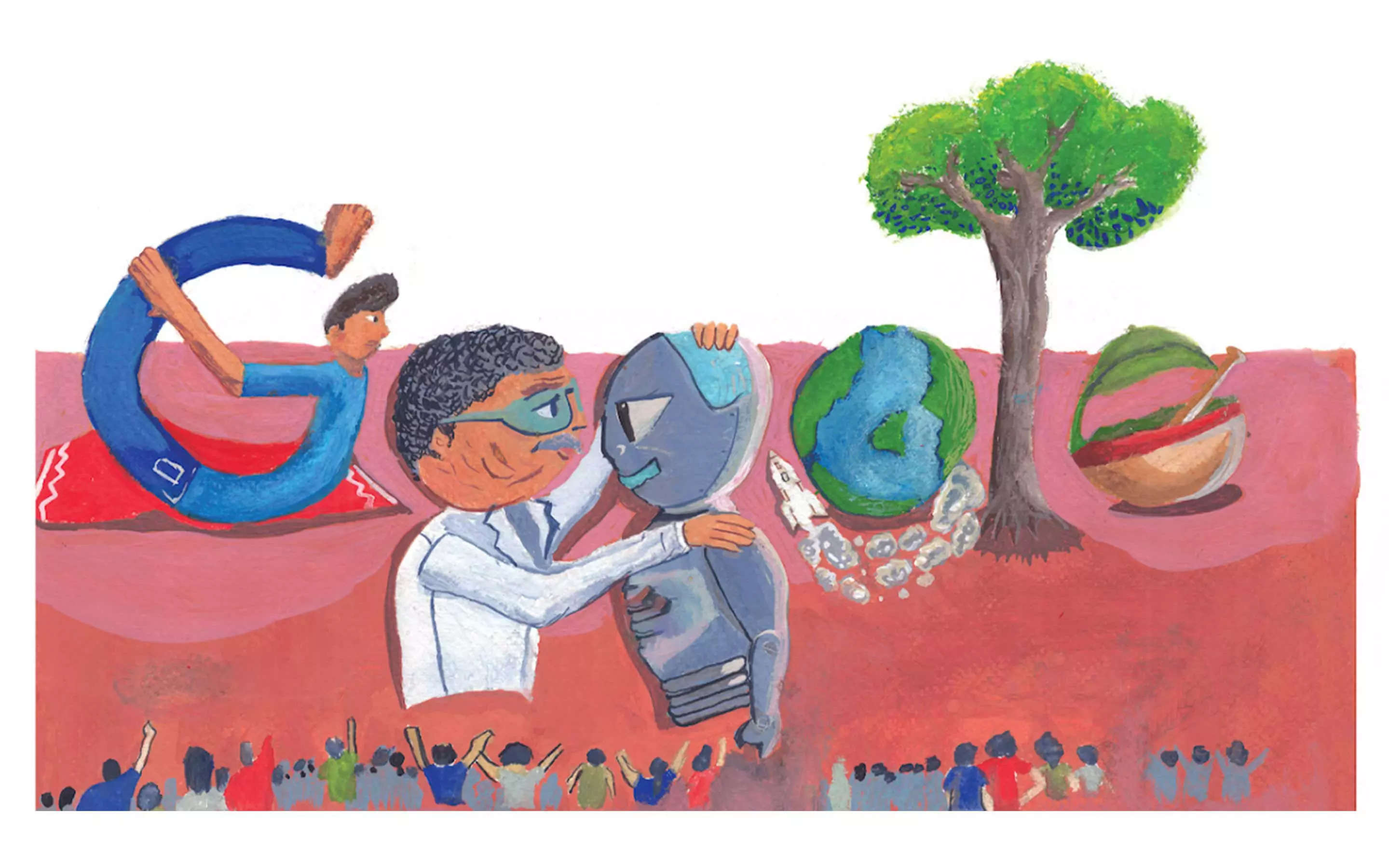 Kolkata boy Shlok Mukherjee wins Doodle for Google: Here's the doodle that  celebrates India's scientific advancement - Times of India