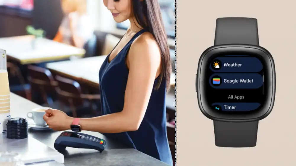  Initially, Google’s contactless payment app will work on two Fitbit smartwatches -- Fitbit Sense 2 and Versa 4 smartwatches. Image Credit -- Fitbit