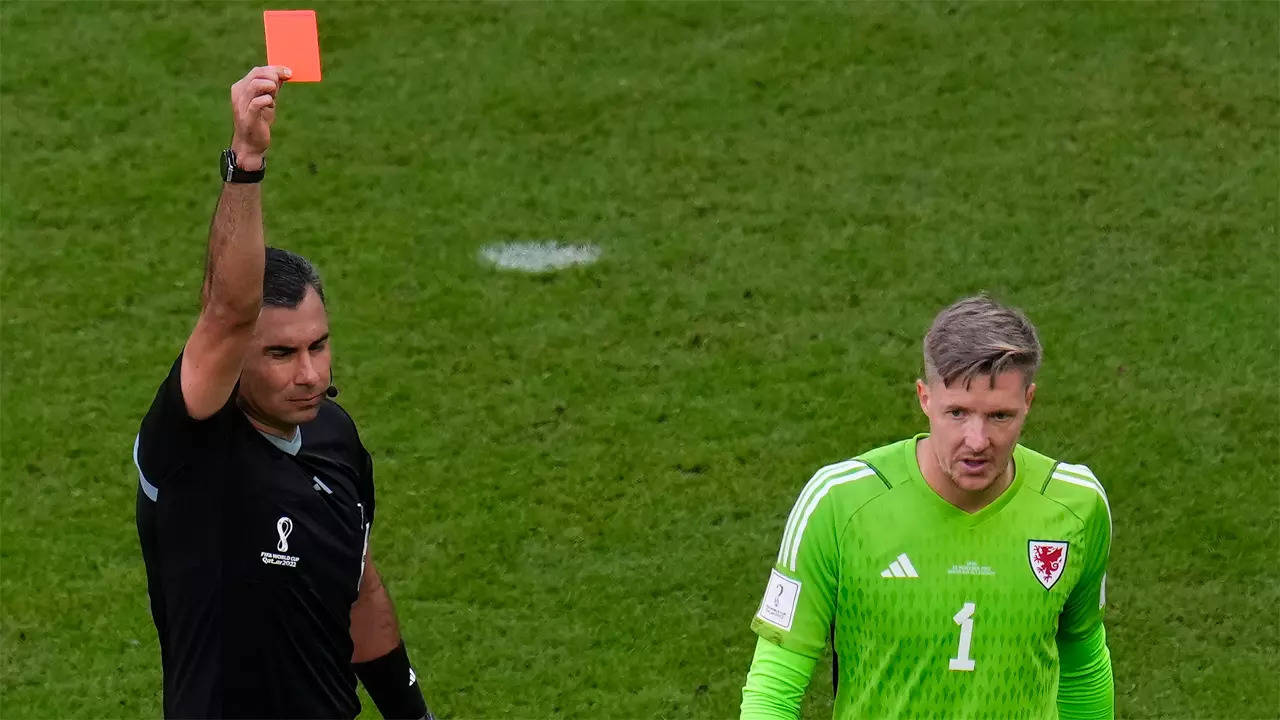 Wales goalkeeper Hennessey gets first red card of FIFA World Cup 2022 Football News - Times of India