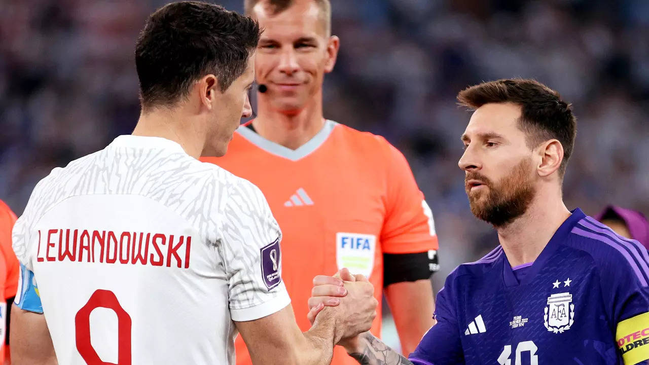 Two greats: Poland's Robert Lewandowski, left, and Argentina's Lionel Messi (ANI Photo)