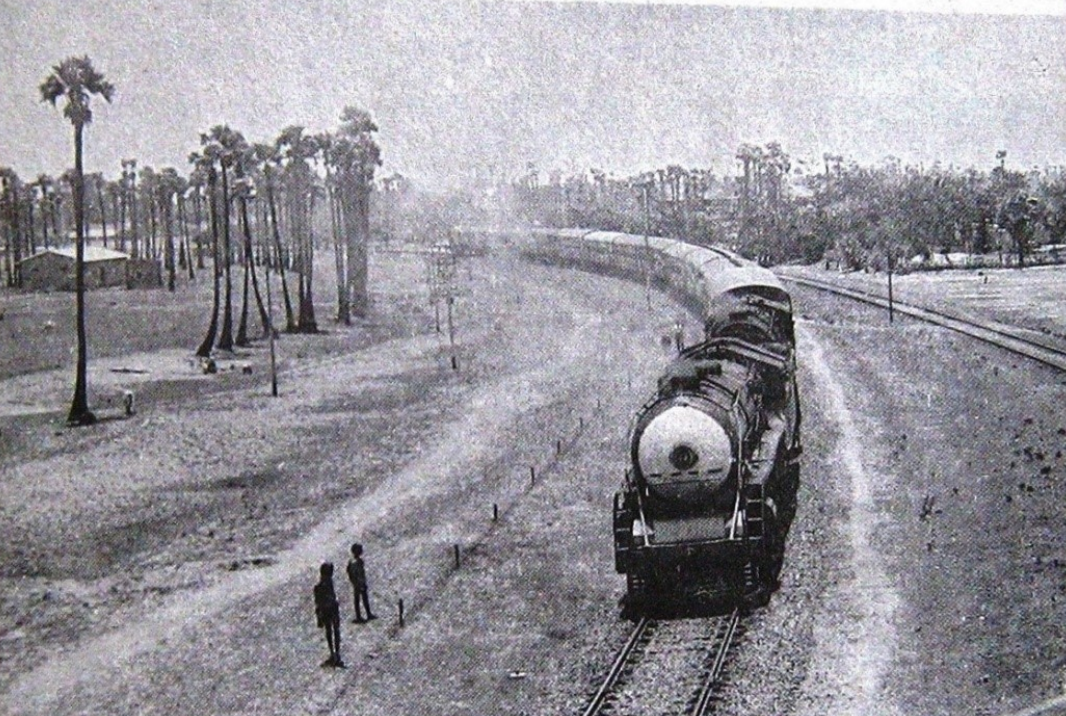 Passenger train entering Waltair railway station