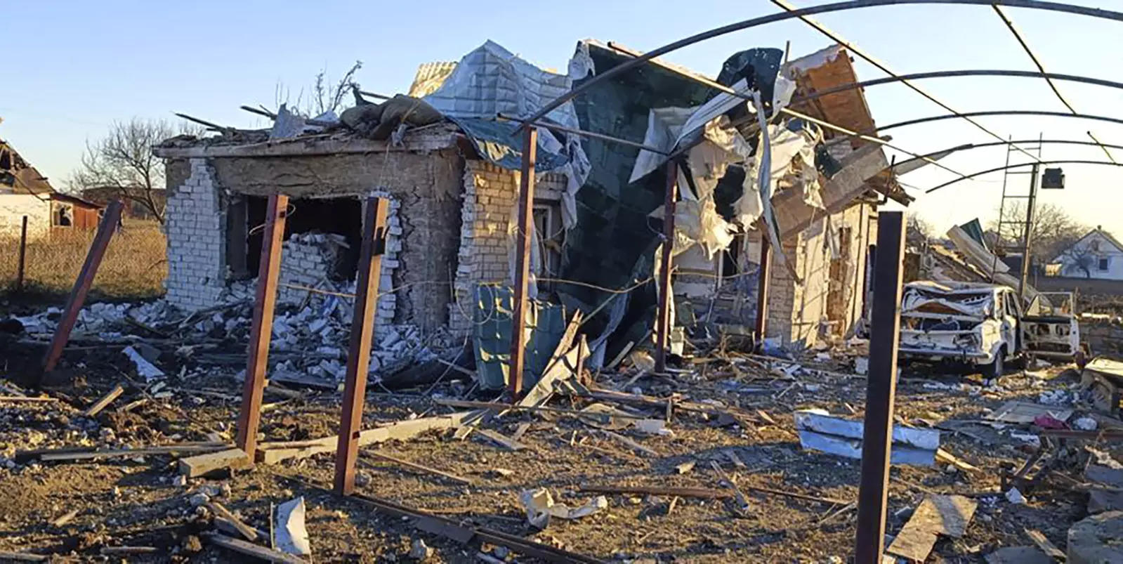 After a Russian strike in the village of Novosofiivka in the Zaporizhzhia region, Ukraine, Monday. (File photo: AP)