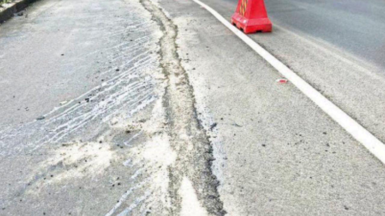 The section of the road, which caters to traffic from Mumbai to Nashik Road, had first developed a crack of around 15m long on July 16 this year. Subsequently, the NHAI cordoned off the road to avoid additional burden on it