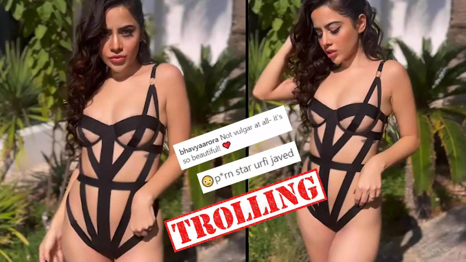 Xx Bf 16 - Urfi javed Viral Photos: 'Future porn star of India' | Urfi Javed drops  video in see-through strappy black monokini, gets brutally trolled