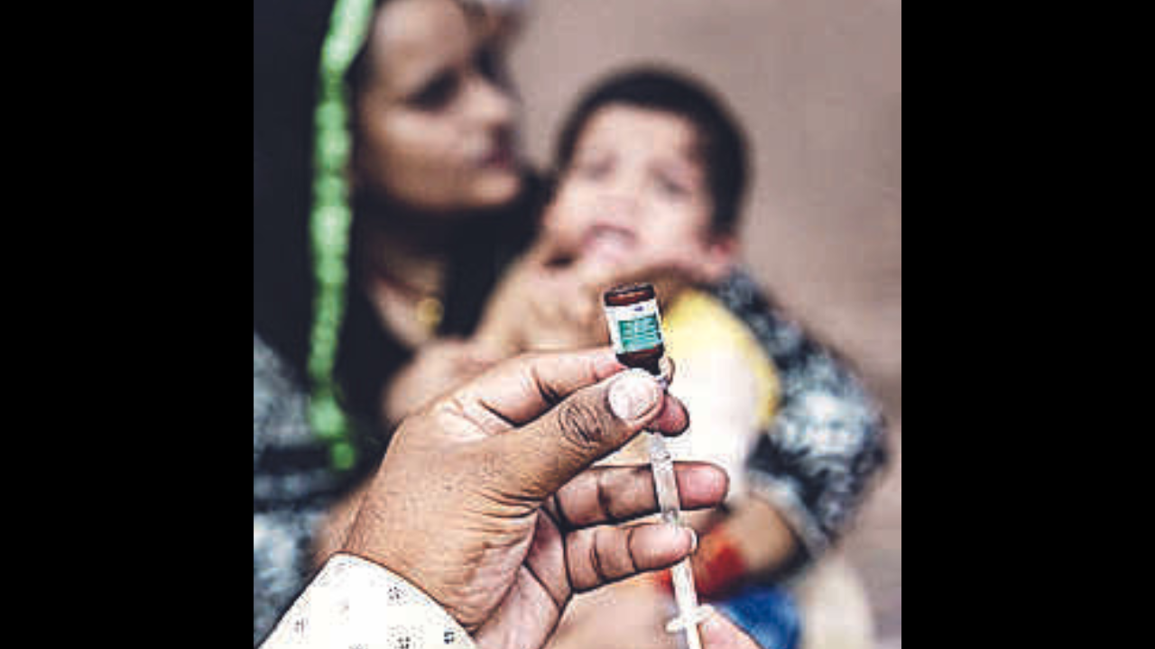 34% children have been vaccinated with the special measles dose