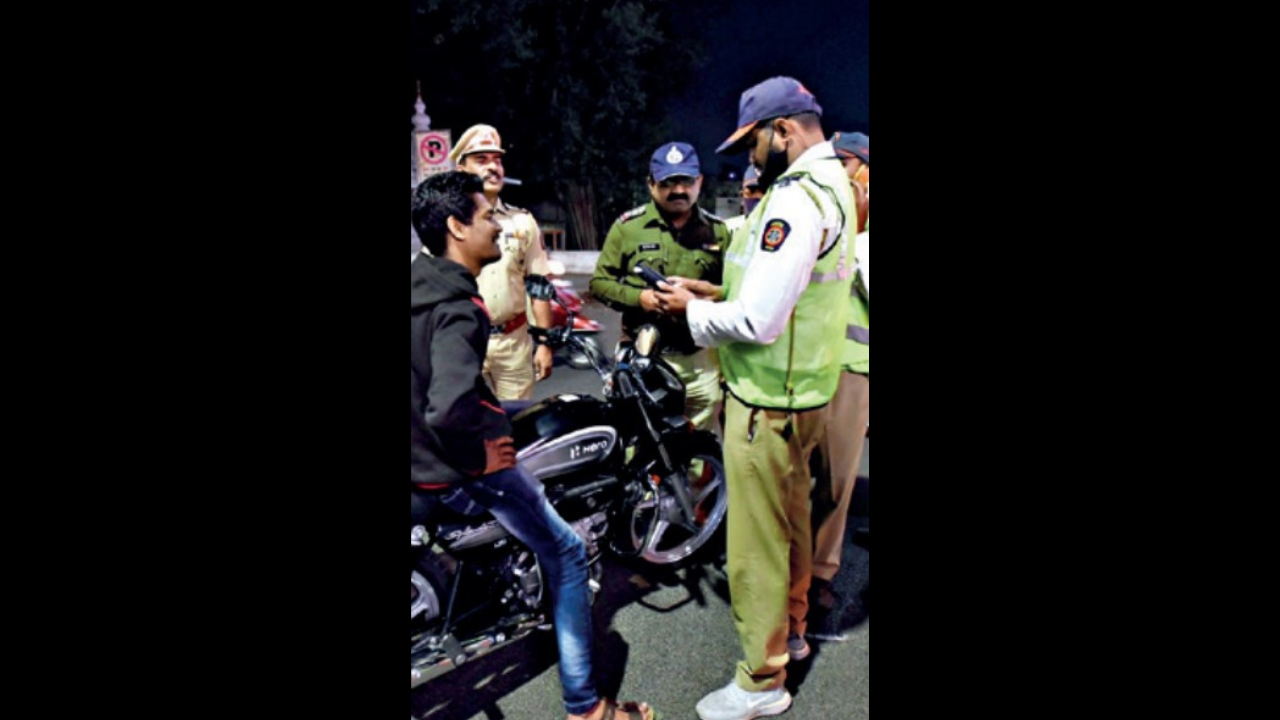 The Pune police had deployed 100 calibrated breath analysers with disposable units to collect samples to check drunk driving during the celebrations across the city