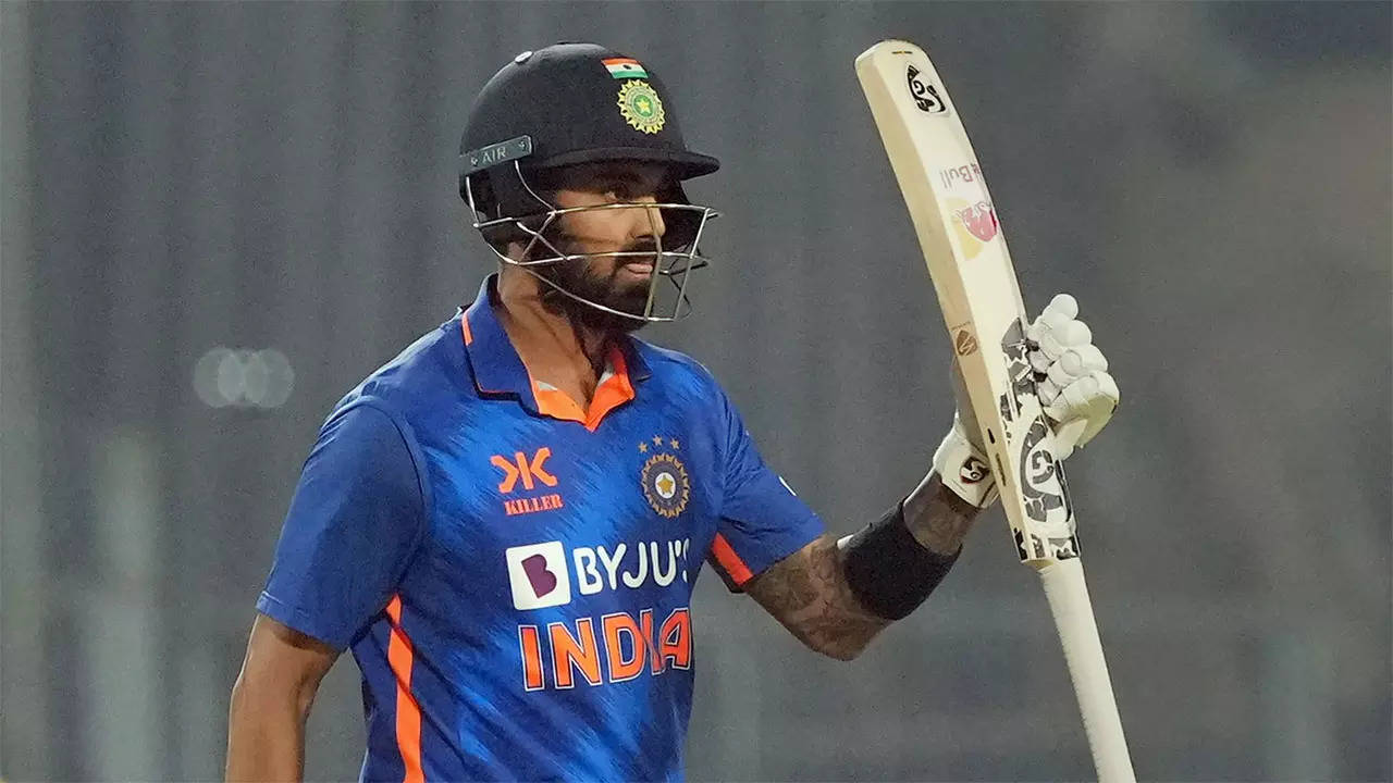 Rahul scored an unbeaten 64 off 103 balls on a difficult track as India chased down a modest target of 216 in 43.2 overs (PTI photo)