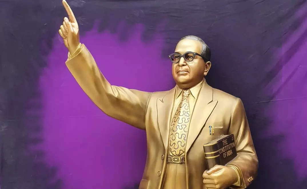 The statue of Dr BR Ambedkar is currently in police custody.