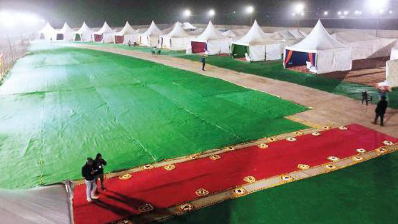 The mini Tent City was inaugurated on the banks of Yamuna on Sunday 
