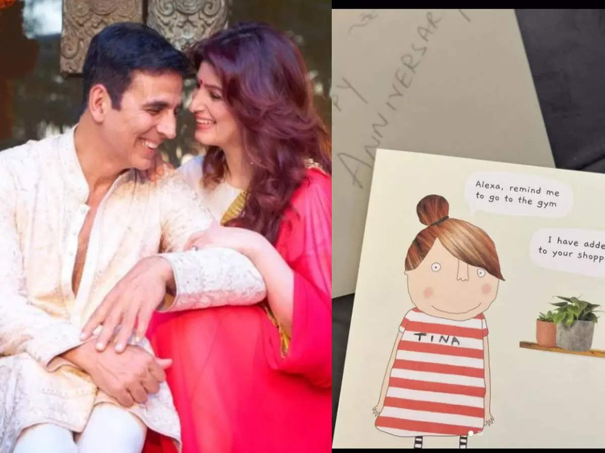 Akshay's funny card to Twinkle on anniversary