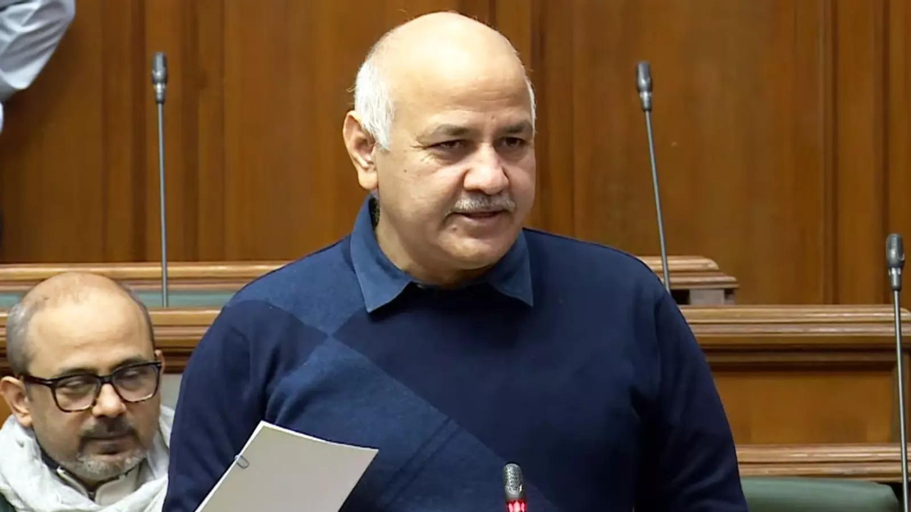 Delhi deputy CM and AAP MLA Manish Sisodia speaks during the winter session of Delhi assembly at Vidhan Sabha in New Delhi on Wednesday. (IANS photo)