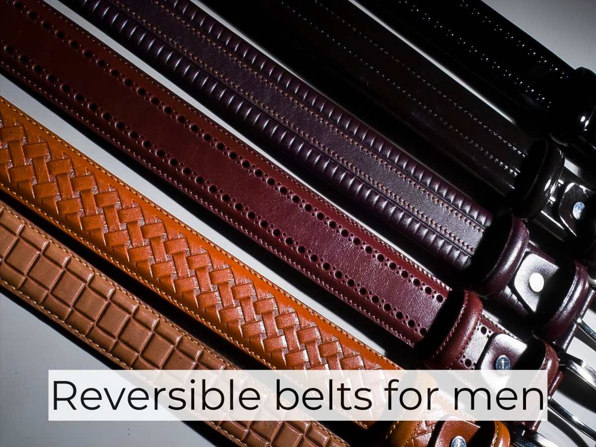 Men's Reversible Stitch Belt in Reversible
