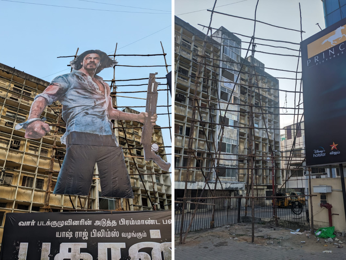 Pathaan cut out removed from Chennai multiplex