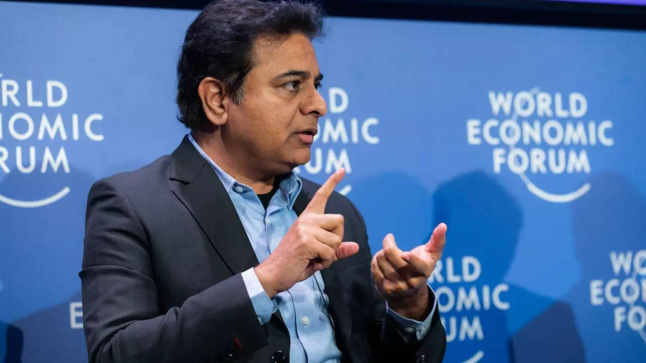 KTR, who led the delegation, said WEF was the right platform to showcase Telangana as a progressive state. (Courtesy: Twitter | @MinisterKTR)