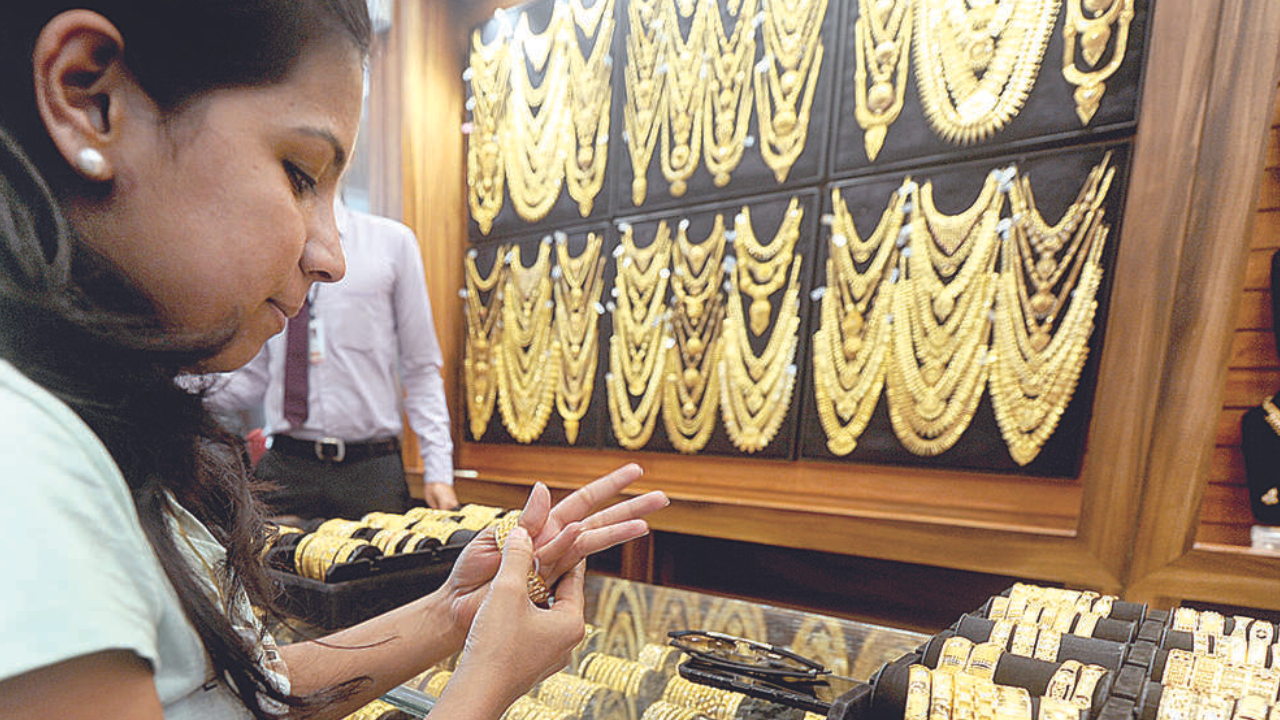 Gold was trading at Rs 57,800/10 gram in spot market on Wednesday 