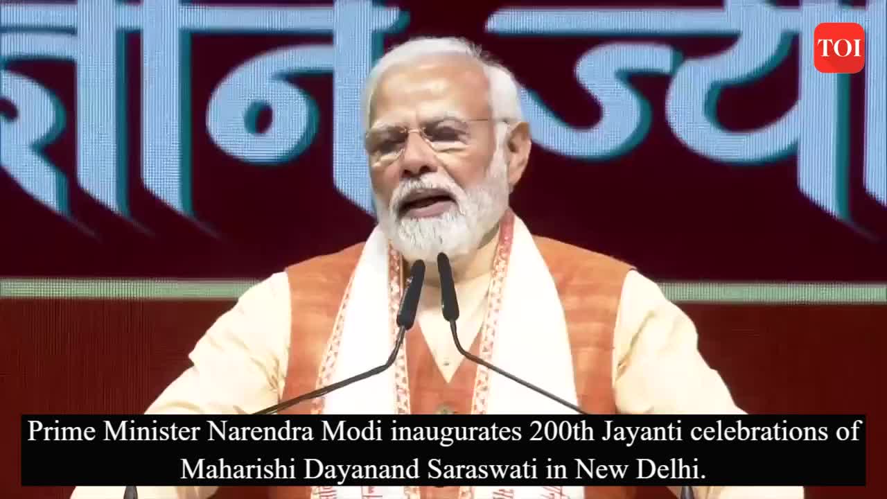 Prime Minister Narendra Modi inaugurates at Maharishi Dayanand Saraswati  jayanti celebrations | News - Times of India Videos