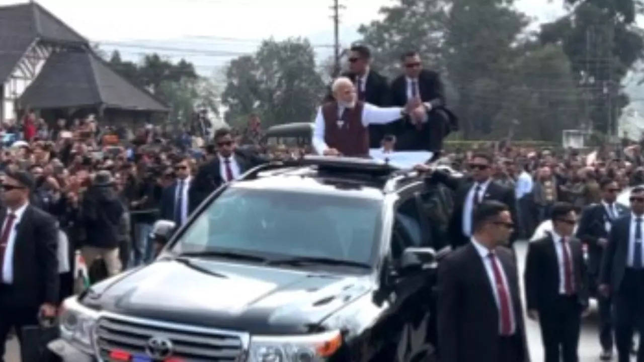 Watch: PM Modi holds roadshow in poll-bound Meghalaya's Shillong
